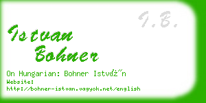 istvan bohner business card